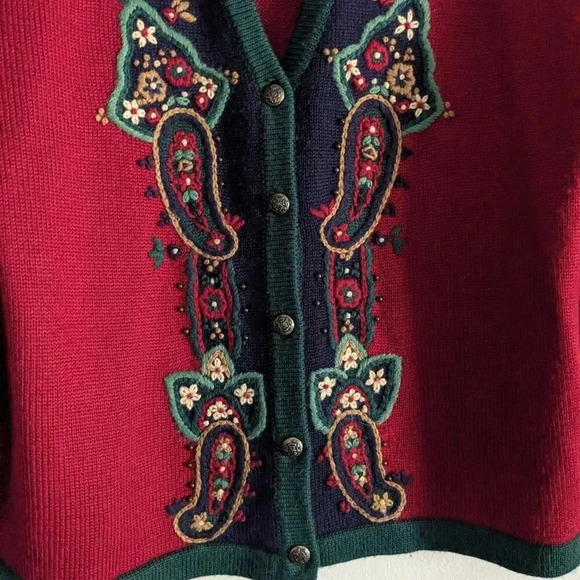 Vintage Koret Women's Wool Blend Long Sleeves Cardigan Sweater Size M - Picture 3 of 7